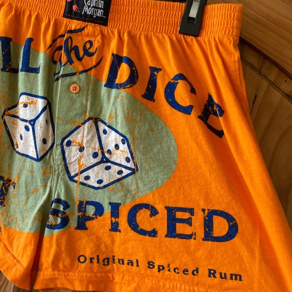 Men’s Captain Morgan Spiced Rum orange lounge shorts - size XL (40/42) - Picture 3 of 6